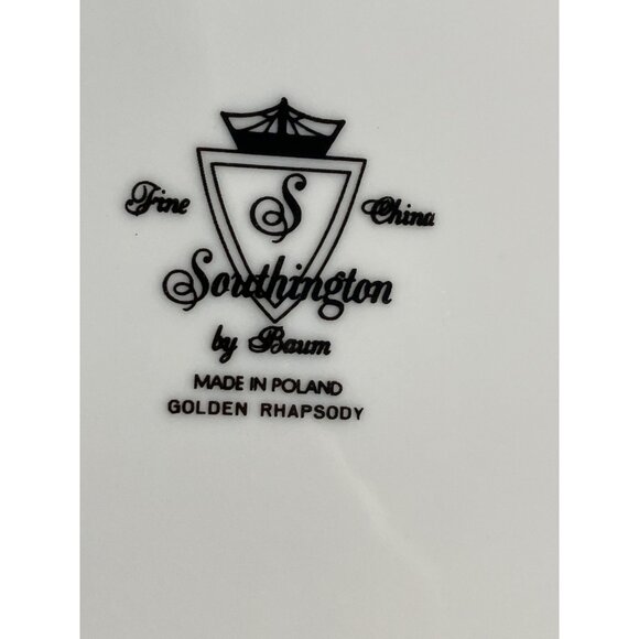 Set Of 4 Southington By Baum Fine China Soup Bowls Golden Rhapsody Pattern 8.5" - Picture 4 of 9